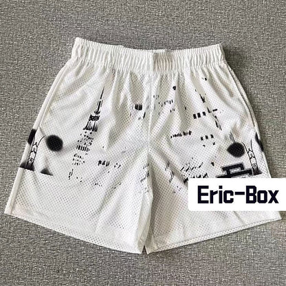 New York City White Mesh Shorts