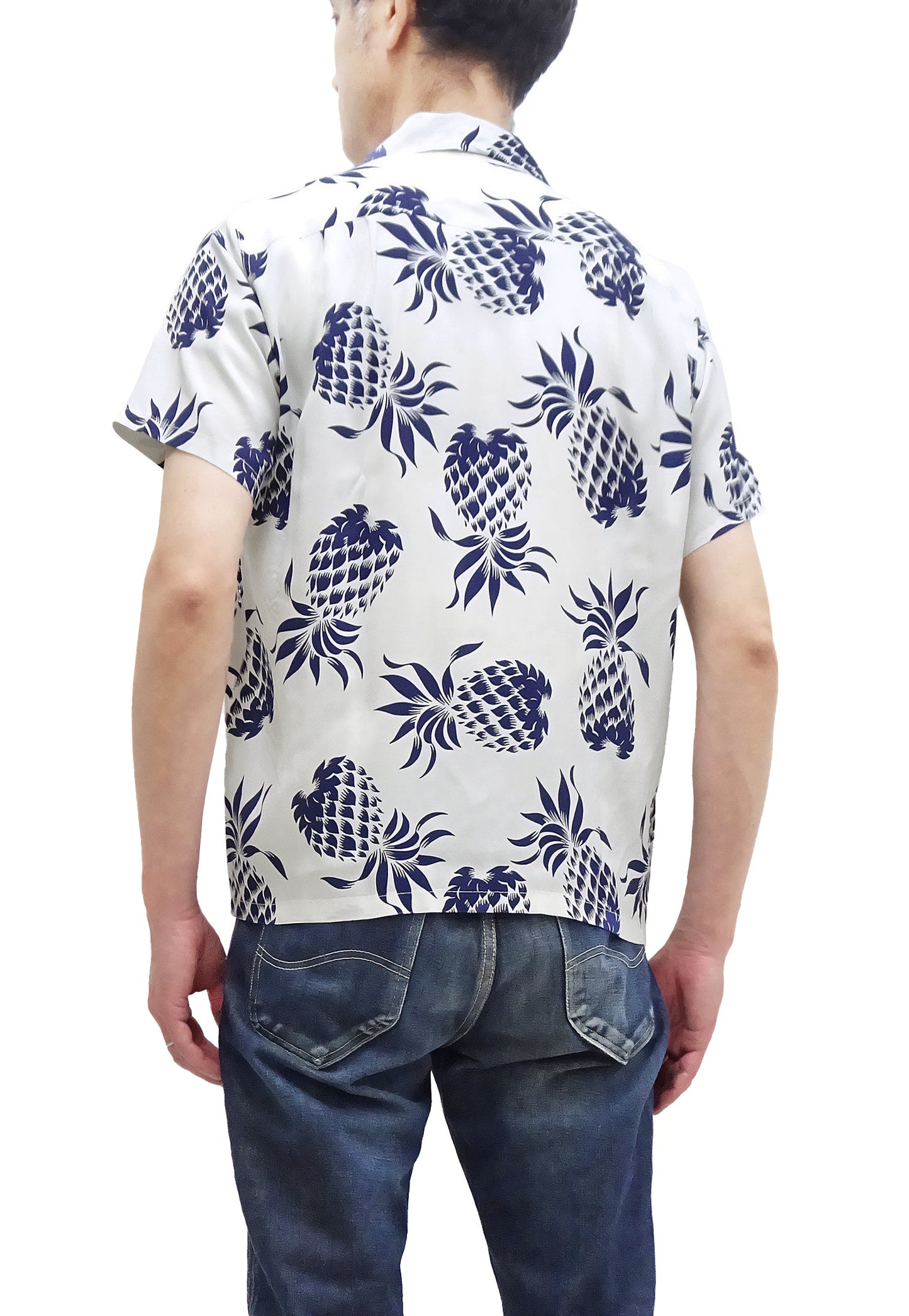 Duke Kahanamoku Hawaiian Shirt Men's Duke's Pineapple Short Sleeve Rayon Aloha Shirt DK36201 105 Off-White