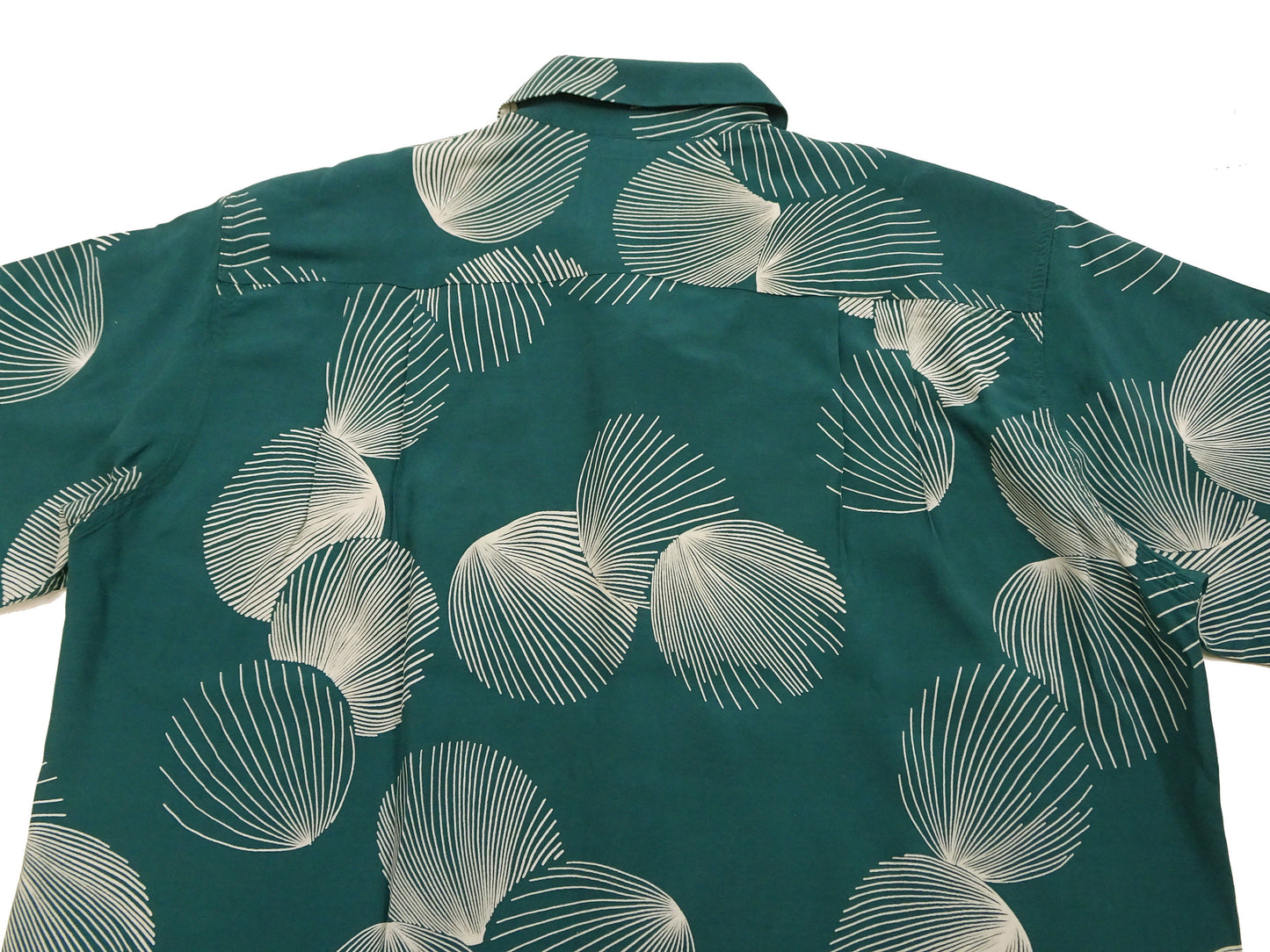 Duke Kahanamoku Hawaiian Shirt Men's 1950s Duke's Shell Reproduction Short-Sleeve Aloha Shirt DK39450 145 Green
