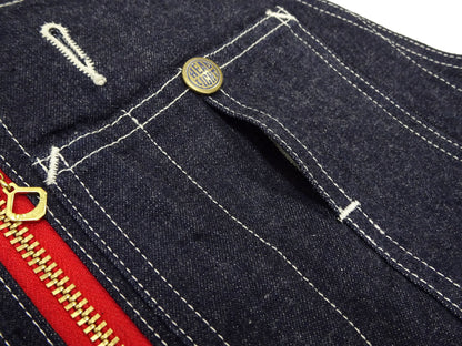 HEADLIGHT Overalls Men's Casual Unlined 11 Oz. Denim Low-back Bib Overalls with X-back Suspender Straps Toyo Enterprises HD42554 421A One-Wash