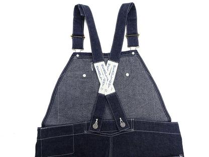 HEADLIGHT Overalls Men's Casual Unlined 11 Oz. Denim Low-back Bib Overalls with X-back Suspender Straps Toyo Enterprises HD42554 421A One-Wash