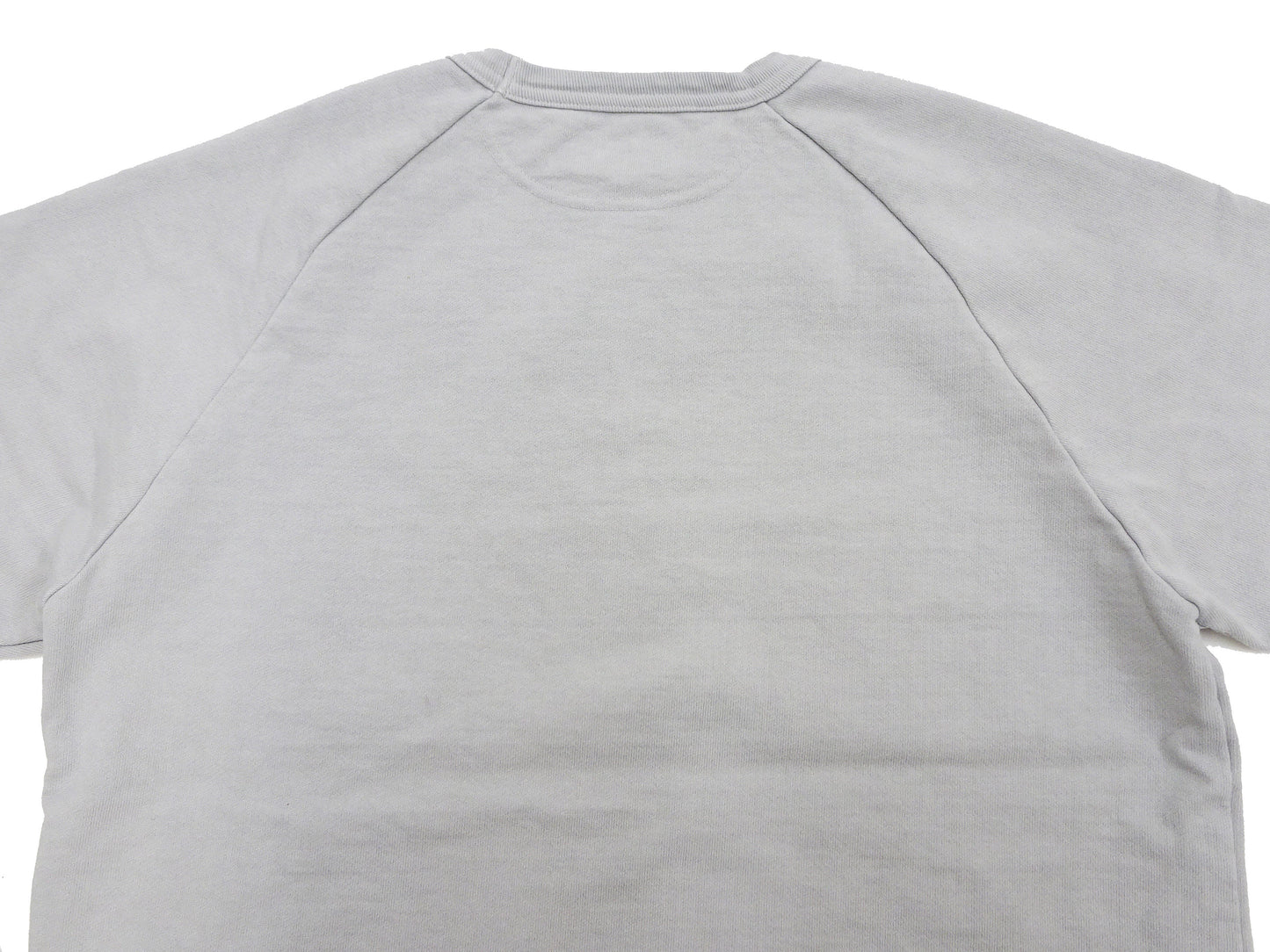 Japan Blue Jeans Long Sleeve French Terry T-Shirt Men's Casual Plain Crew-Neck Raglan-Sleeve Inlay Shirt JBKN1001 Light-Gray