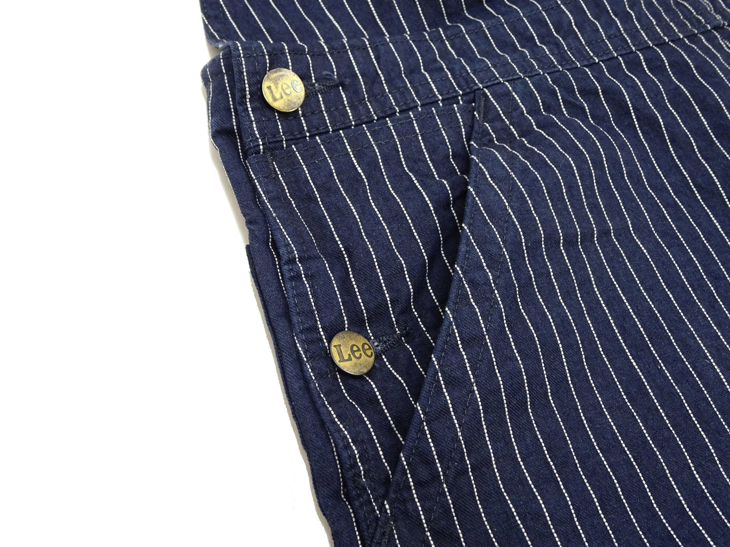 Lee Overalls Men's Casual Fashion Bib Overall High-Back LM7254 LM7254-2204 Indigo Twill with White Pinstripe Stitching