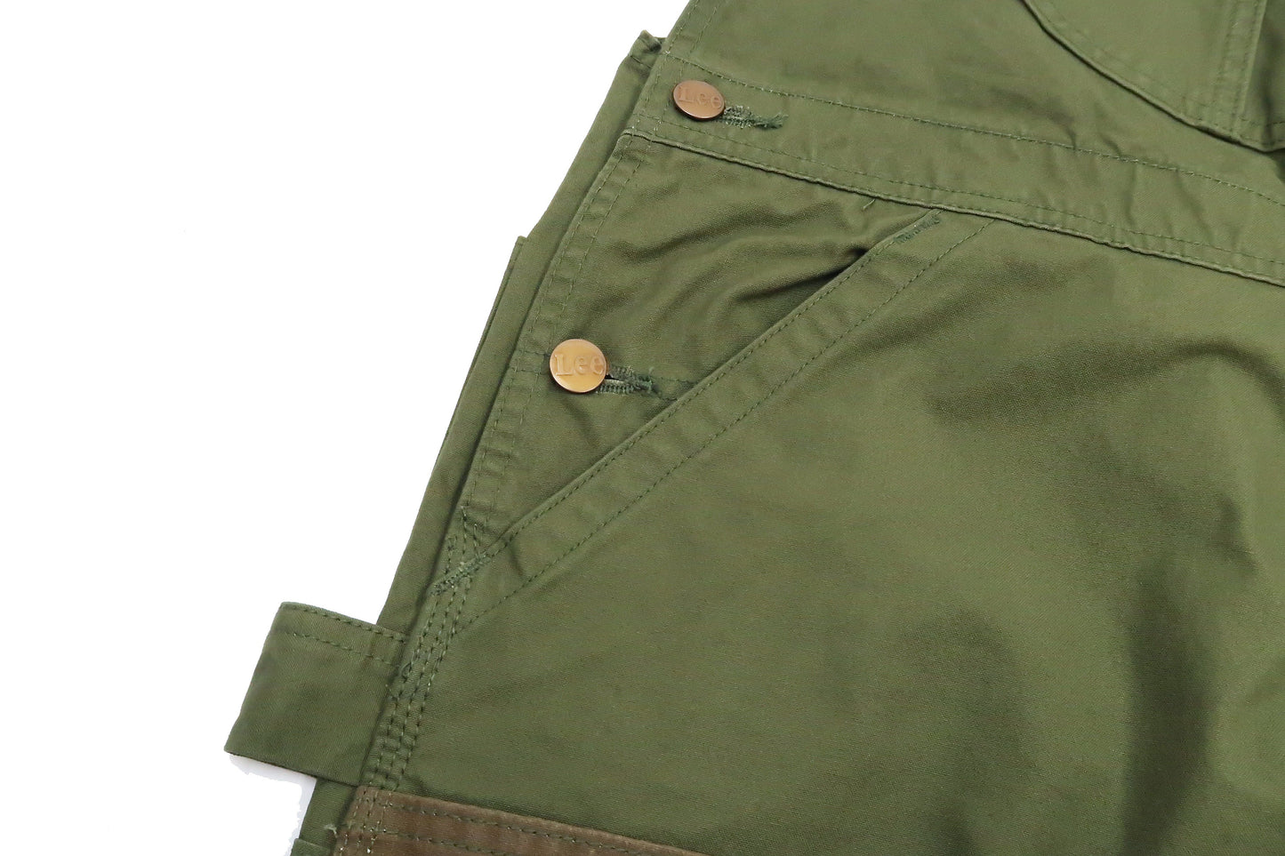 Lee Overalls Men's Casual Fashion Double Knee Duck Canvas Bib Overall High-Back LM8605 LM8605-121 Olive