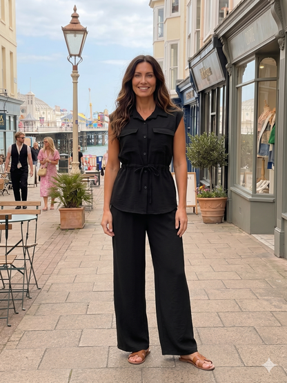 Loyola Black Drawstring Top Set