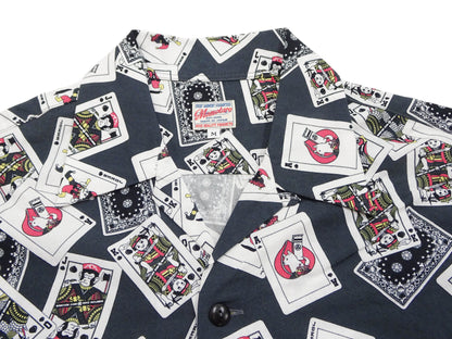 Momotaro Jeans Shirt Men's Short Sleeve Japanese Aloha Shirt Hawaiian Shirt MSS1010M31 Black