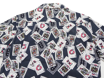 Momotaro Jeans Shirt Men's Short Sleeve Japanese Aloha Shirt Hawaiian Shirt MSS1010M31 Black