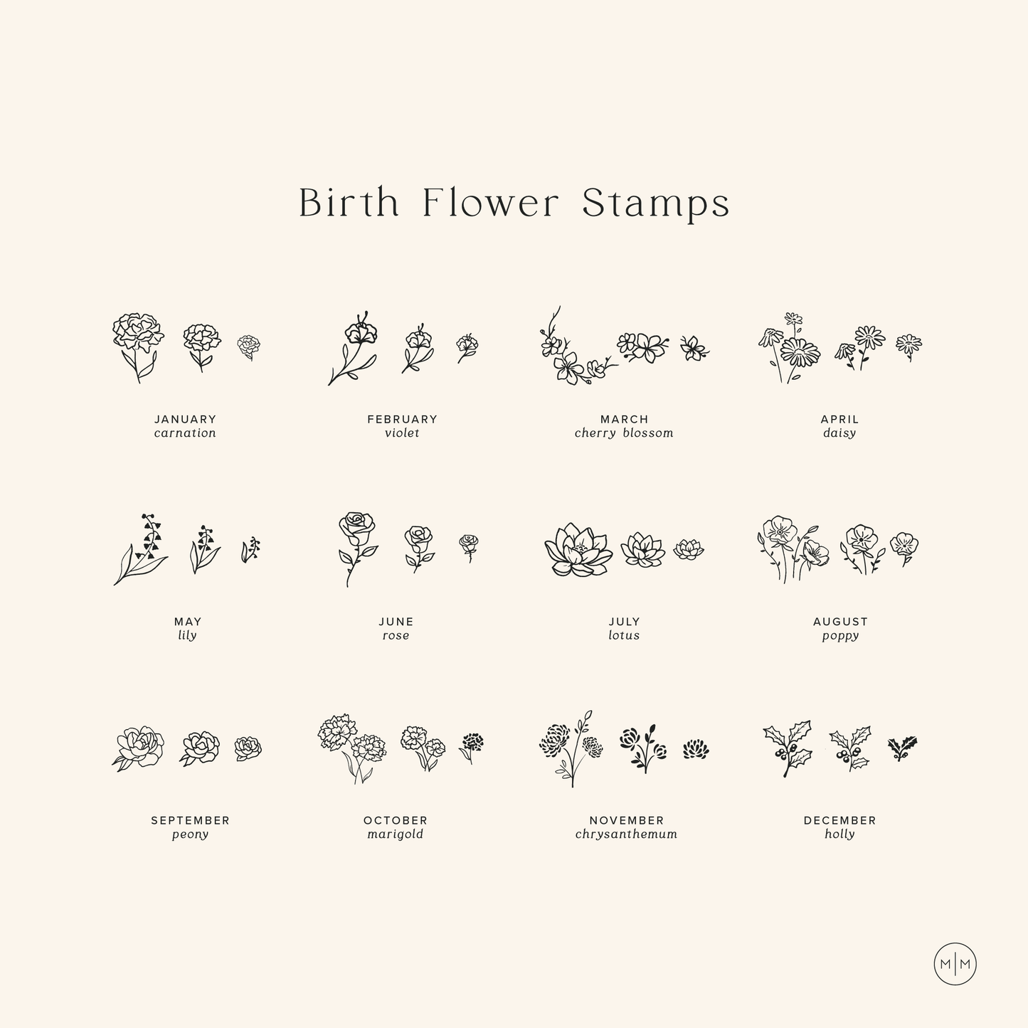 October Birth Flower Necklace