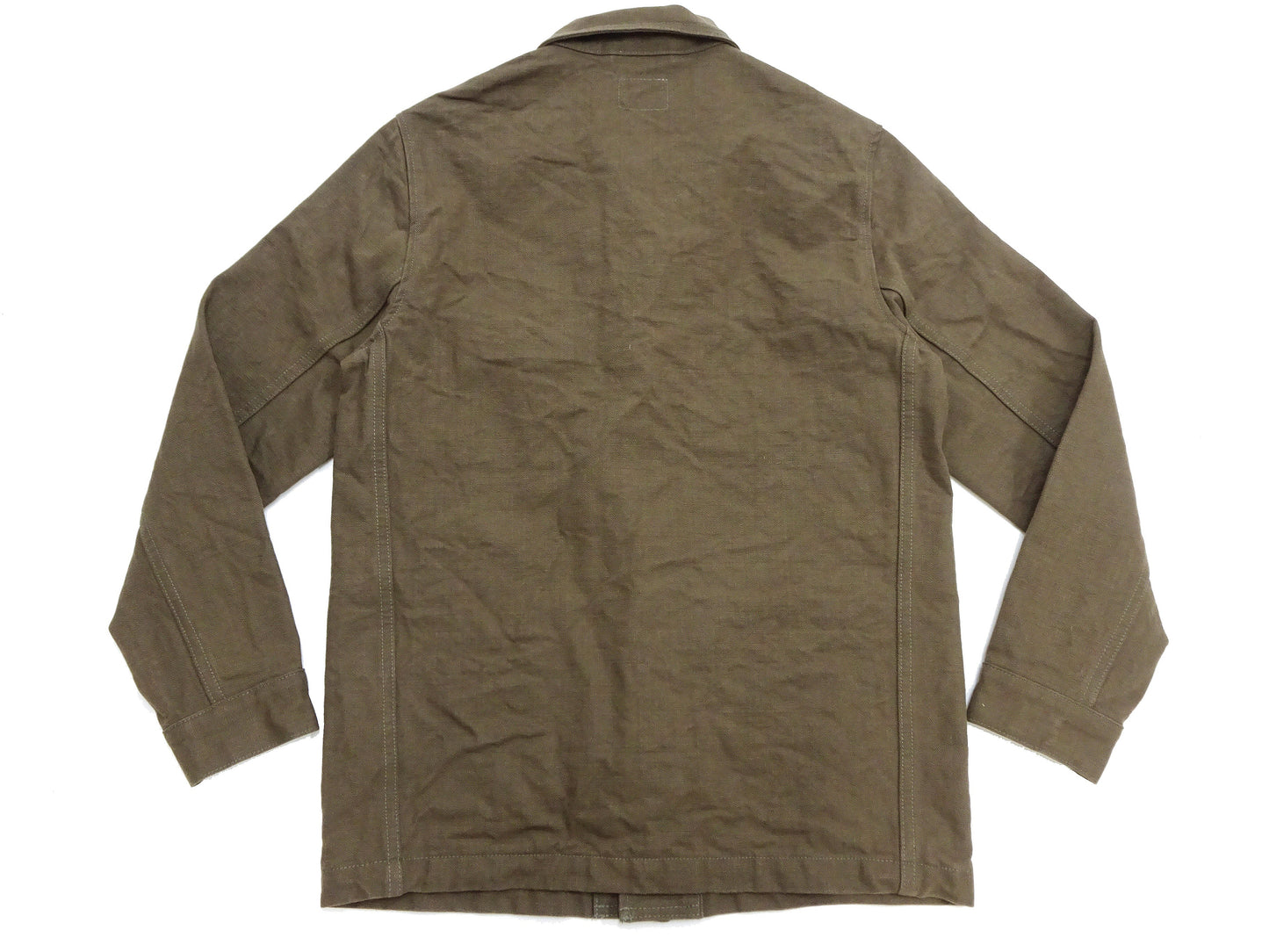 Oni Denim Chore Coat ONI-03100-HOX Men's Casual Modern-Fit Sulfur-Dyed Cotton Slub Oxford Weave Work Jacket Olive-Green One-Wash