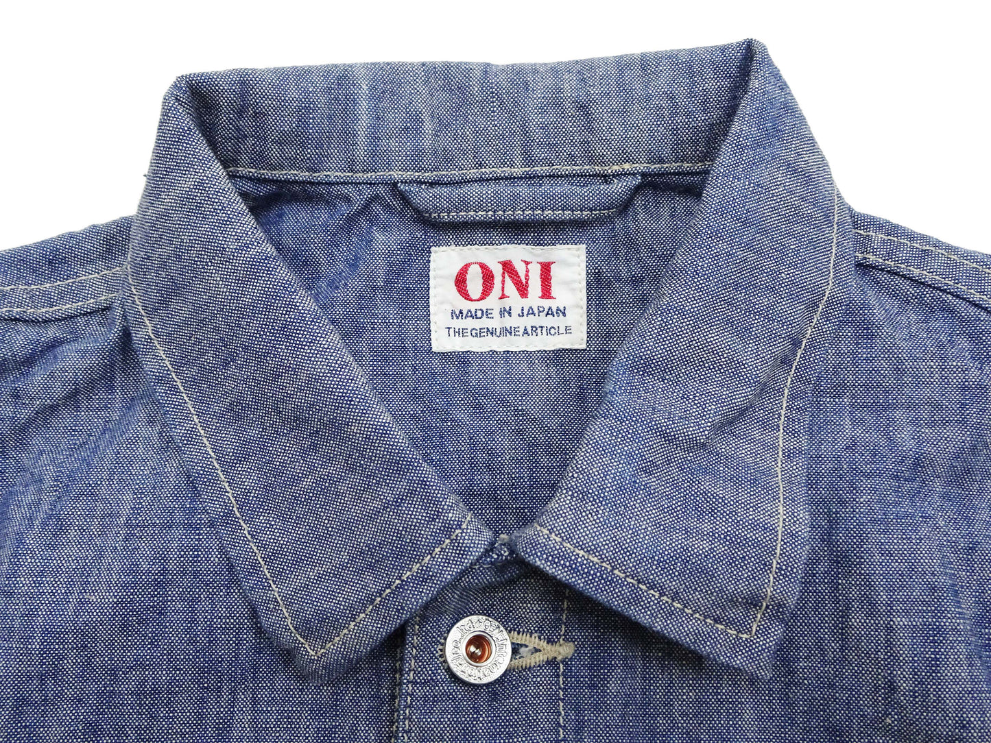 ONI Denim Men's 13oz Japanese Blue Chambray Jacket - Modern Work Chore Coat Style, ONI-03501-SHVCH One-Wash