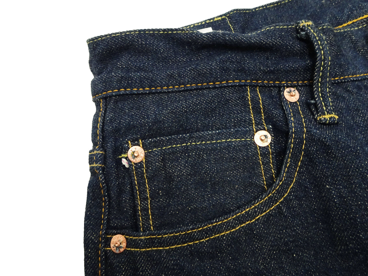 ONI Denim Men's 15oz Selvedge Jeans - Old-Style Spun Yarn & Shuttle-Loom Woven Denim, Regular Straight Fit, Button Fly, Indigo One Wash, Made in Japan (ONI270-Ishikawadai)