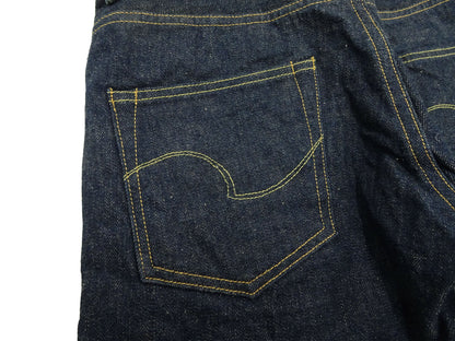 ONI Denim Men's 15oz Selvedge Jeans - Old-Style Spun Yarn & Shuttle-Loom Woven Denim, Regular Straight Fit, Button Fly, Indigo One Wash, Made in Japan (ONI270-Ishikawadai)