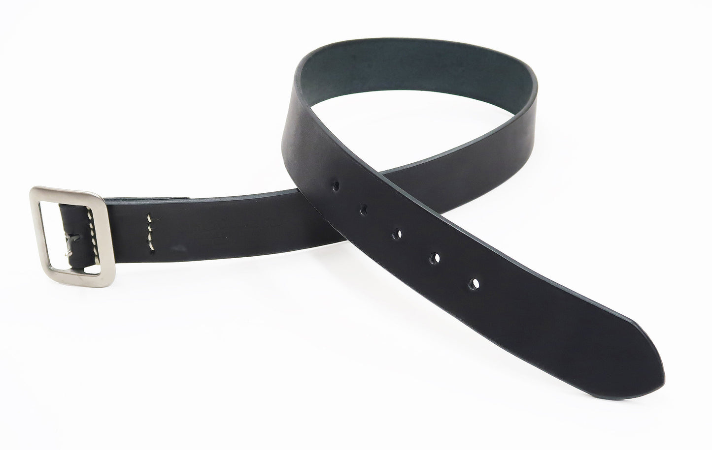 Sugar Cane Belt Men's Ccasual 40mm Wide/4mm Thick Cowhide Leather Belt with Single Prong Square-Shaped Buckle SC02320 119 Black