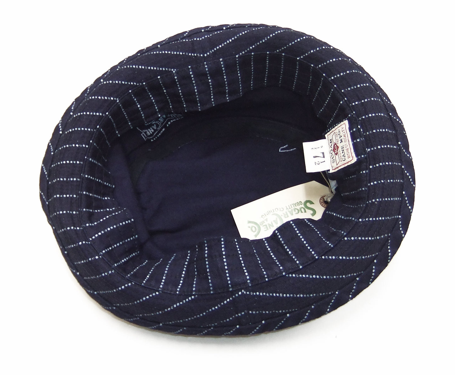 Sugar Cane Wabash Stripe Pork Pie Hat Men's Casual Upturned Short Brim Porkpie Hat SC02467 Navy-Blue