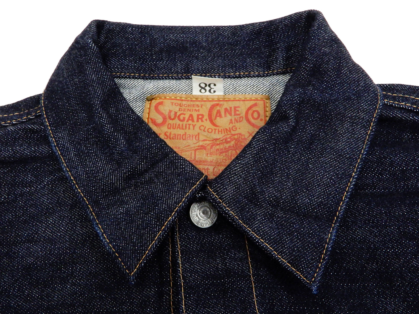 Sugar Cane Denim Trucker Jacket Men's Type 2 1953 Style Jean Jacket SC11953A 421 One Wash Deep blue indigo