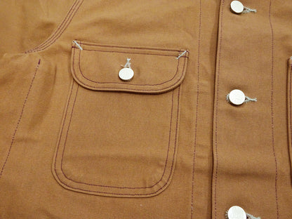 Sugar Cane Brown Duck Canvas Jacket SC15657 Men's Casual 13oz. Work Coat Chore Coat One-Wash