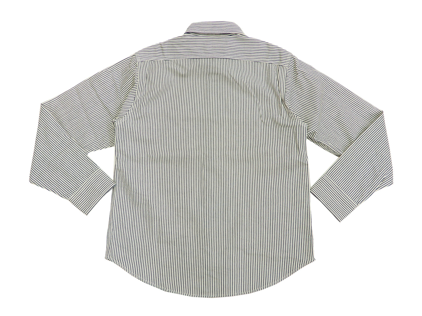 Sugar Cane Hickory Stripe Work Shirt Men's Casual Long Sleeve Button Up Shirt SC27853 Off-White