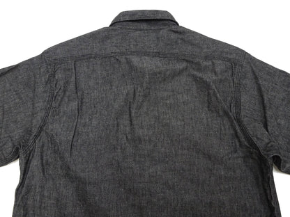 Sugar Cane Chambray Shirt Men's Lightweight Long Sleeve Button Up Plain Work Shirt SC29159 411 Black