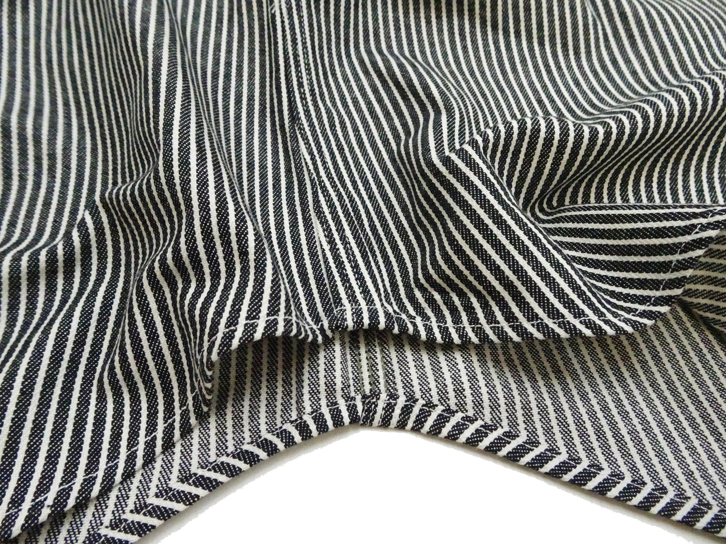 Sugar Cane Hickory Stripe Work Shirt - Men's Casual Short Sleeve Button Up Shirt SC37944 119 Black