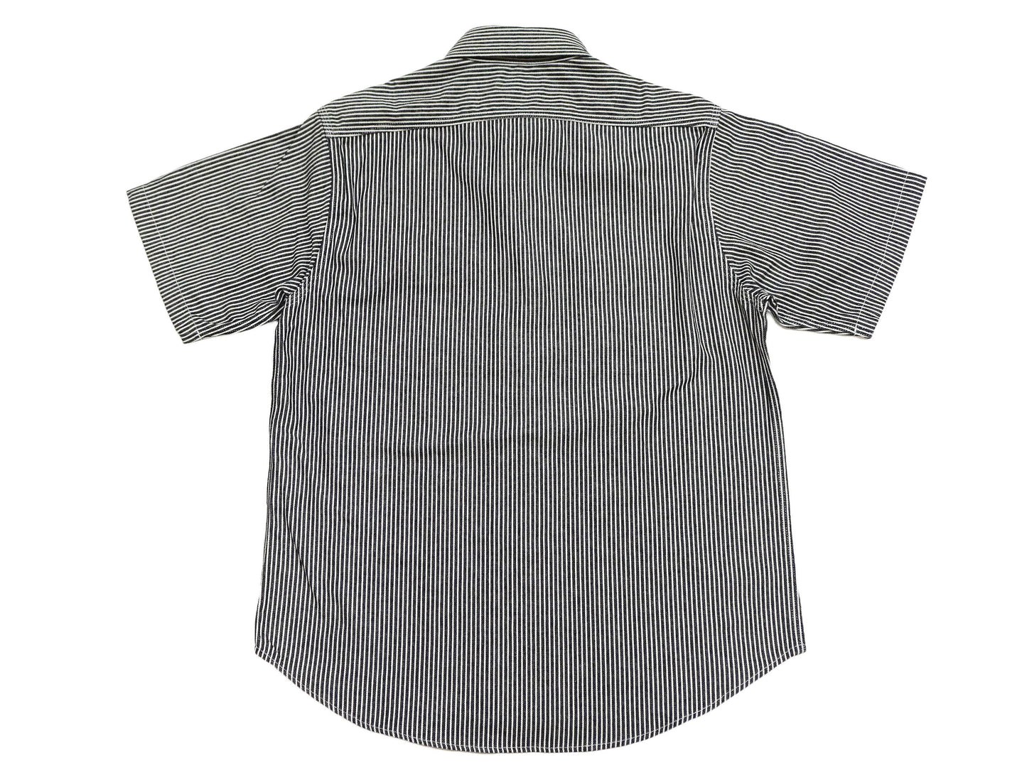 Sugar Cane Hickory Stripe Work Shirt - Men's Casual Short Sleeve Button Up Shirt SC37944 119 Black