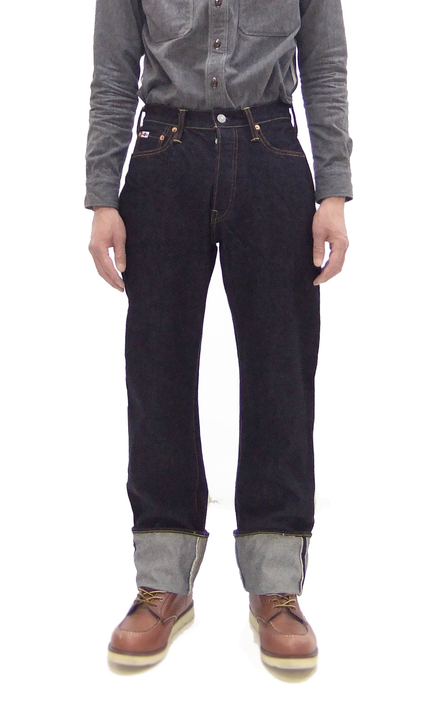 Studio D'artisan Jeans Men's Regular Straight Fit Button-Fly 15oz. Jpanese Selvedge Denim Jean Pants SDA SD-101 One-Wash