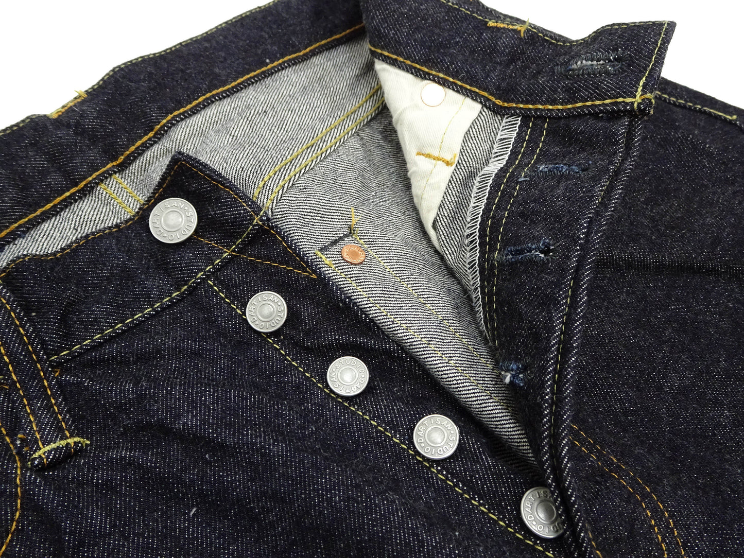 Studio D'artisan Jeans Men's Regular Straight Fit Button-Fly 15oz. Jpanese Selvedge Denim Jean Pants SDA SD-101 One-Wash