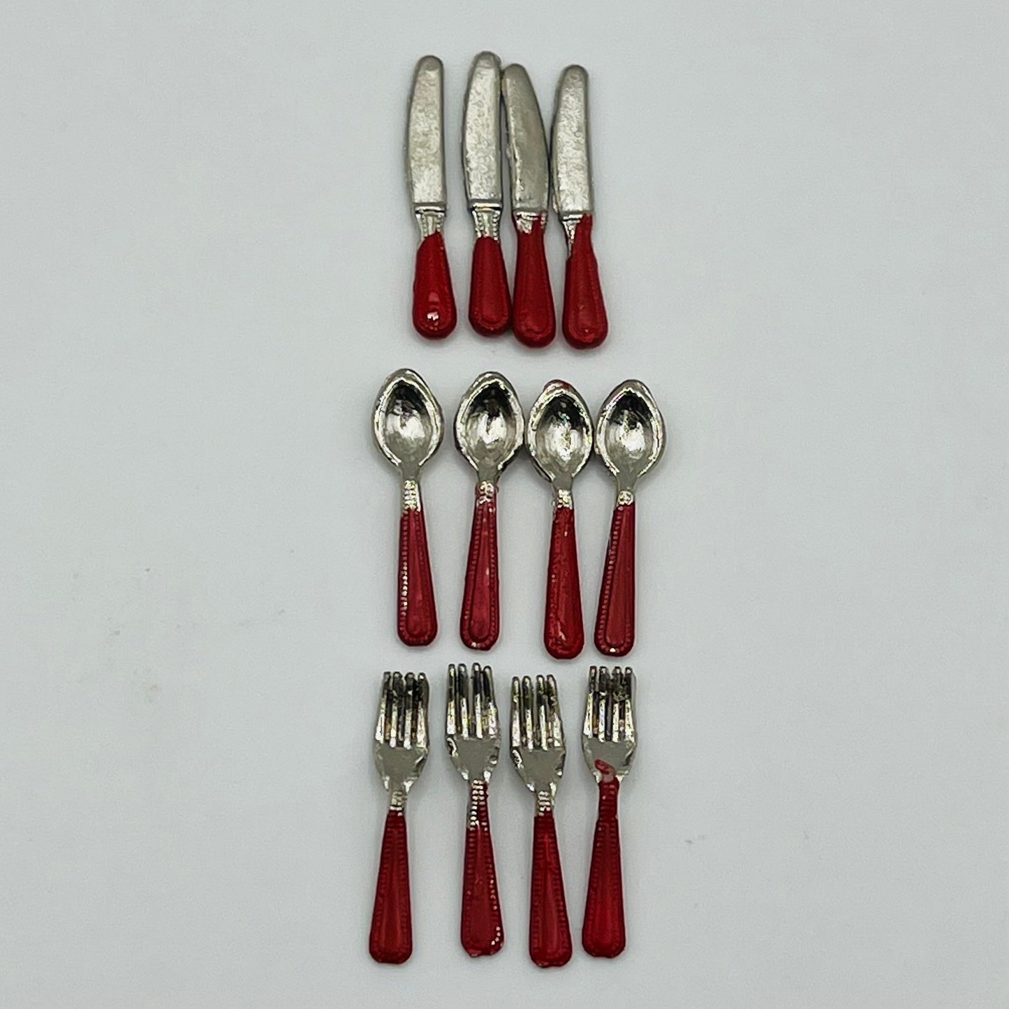 Red Silverware - Metal - 1/12 scale