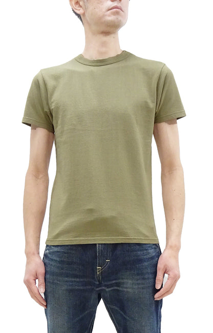 Samurai Jeans T-shirt Men's Plain Short Sleeve French Terry Fabric Tee Inlay Loopwheele T-Shirt SJST24-RIM Aokuchiha Faded-Olive