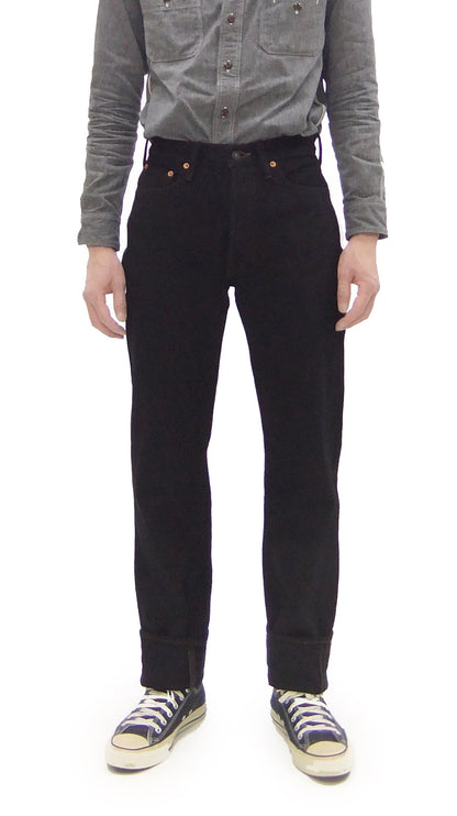 Studio D'artisan Mud-Dyed Black Denim Jeans Men's Regular Straight Fit Button-Fly 18oz. Amami Dorozome Selvedge Denim Pants SP-120 One-Wash