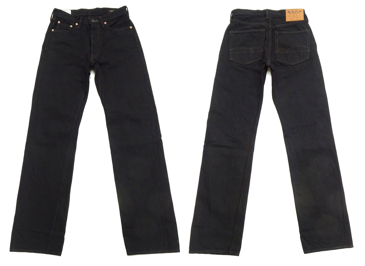 Studio D'artisan Mud-Dyed Black Denim Jeans Men's Regular Straight Fit Button-Fly 18oz. Amami Dorozome Selvedge Denim Pants SP-120 One-Wash
