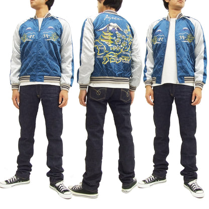 Hanatabi Gakudan Men's Japanese Souvenir Jacket Japan Map Sukajan Script SRSJ-001