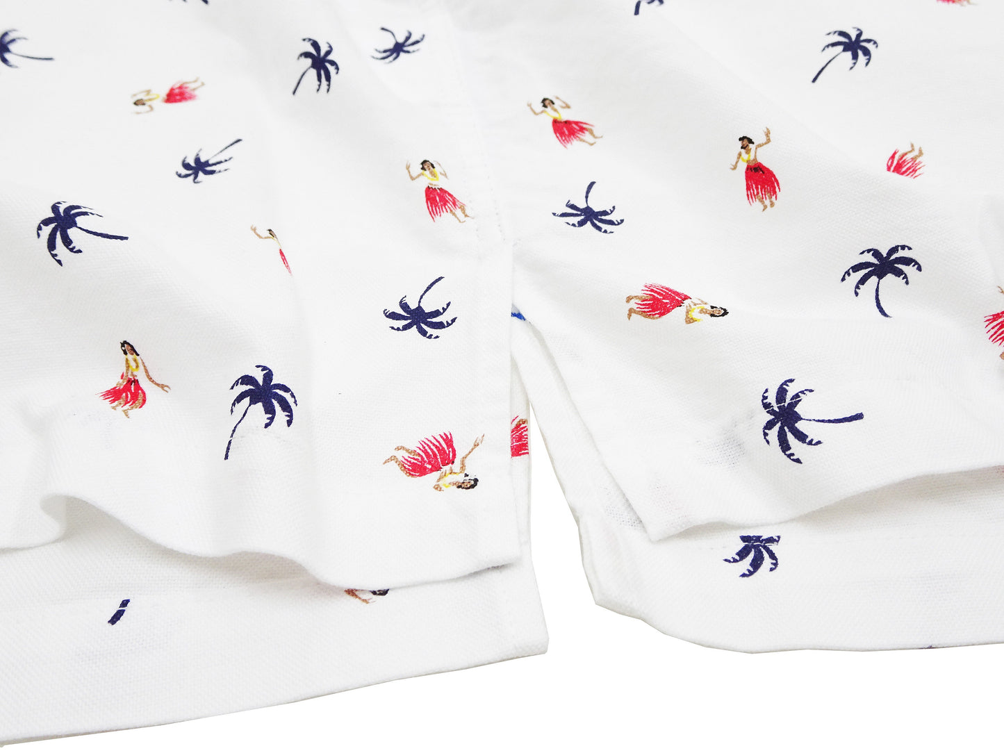 Sun Surf Casual Button Down Shirt Men's Short Sleeve Hula Dancer Palm Tree All-over Print Oxford Button Up Shirt SS39282 105 Off-White