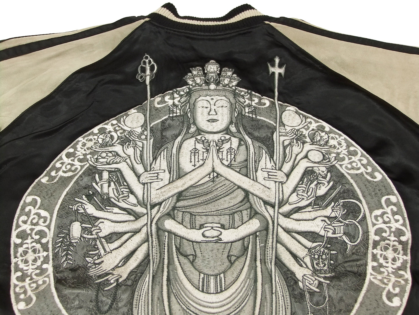 Hanatabi Gakudan Men's Japanese Souvenir Jacket Japanese Buddhism Sukajan Script SSJ-012