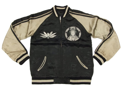 Hanatabi Gakudan Men's Japanese Souvenir Jacket Japanese Buddhism Sukajan Script SSJ-012