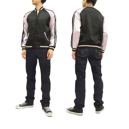 Hanatabi Gakudan Men's Japanese Souvenir Jacket Japanese Fireworks Sukajan Script SSJ-508