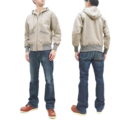TOYS McCOY Plain Zip-Up Hoodie Men's Vintage Inspired Solid Zip Hooded Sweatshirt TMC2468 040 Sand-Beige