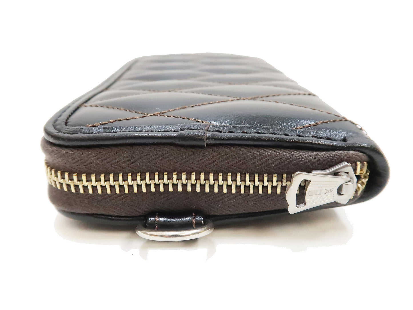 TOYS McCOY Zip-Around Long Leather Wallet Men's Casual Quilted Horsehide Leather Wallet with Three-Sided Zip TMA2506 030 Black