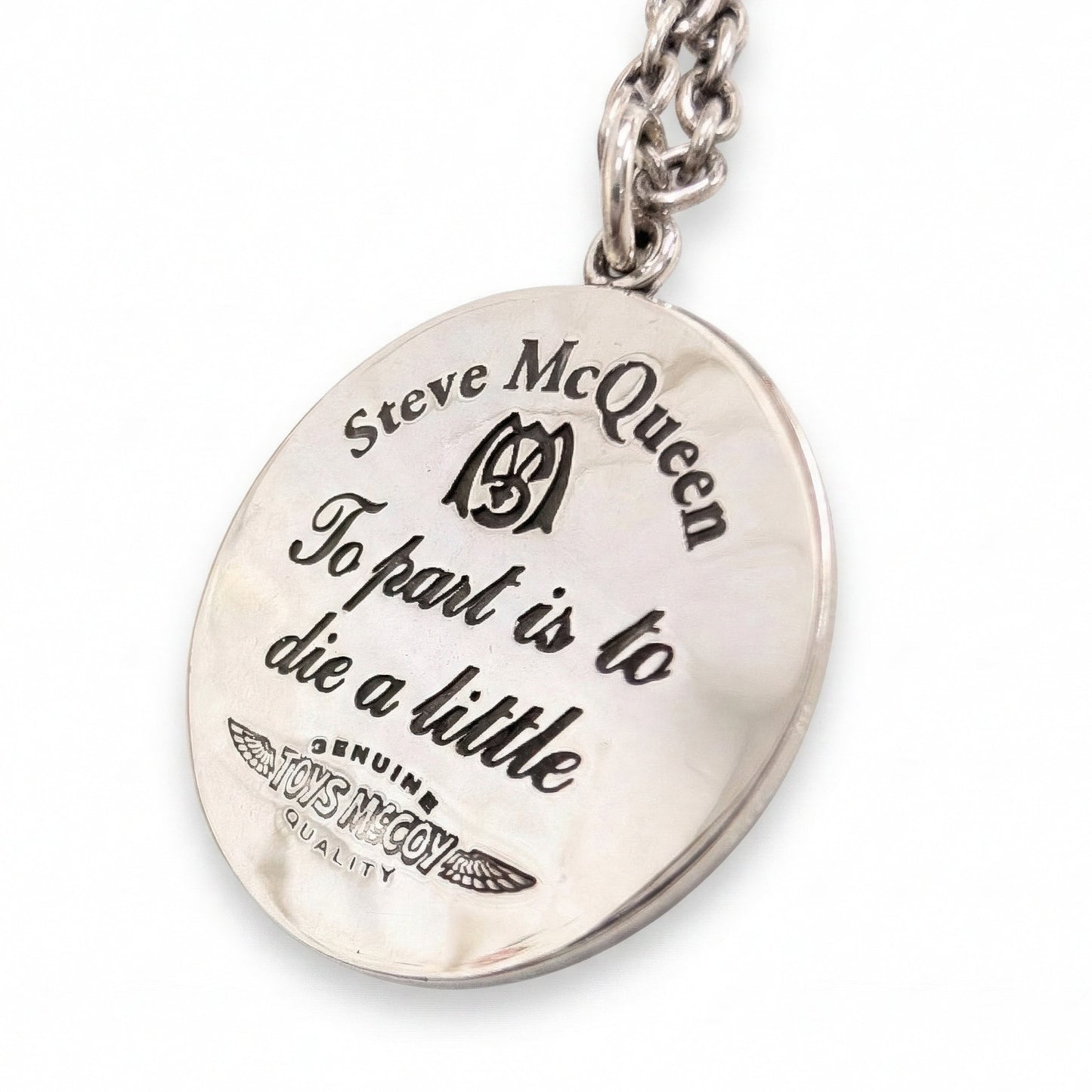 TOYS McCOY Steve McQueen Pendant Necklace - Men's Saint Christopher Medallion in Sterling Silver 925 with Chain (TMA2611)