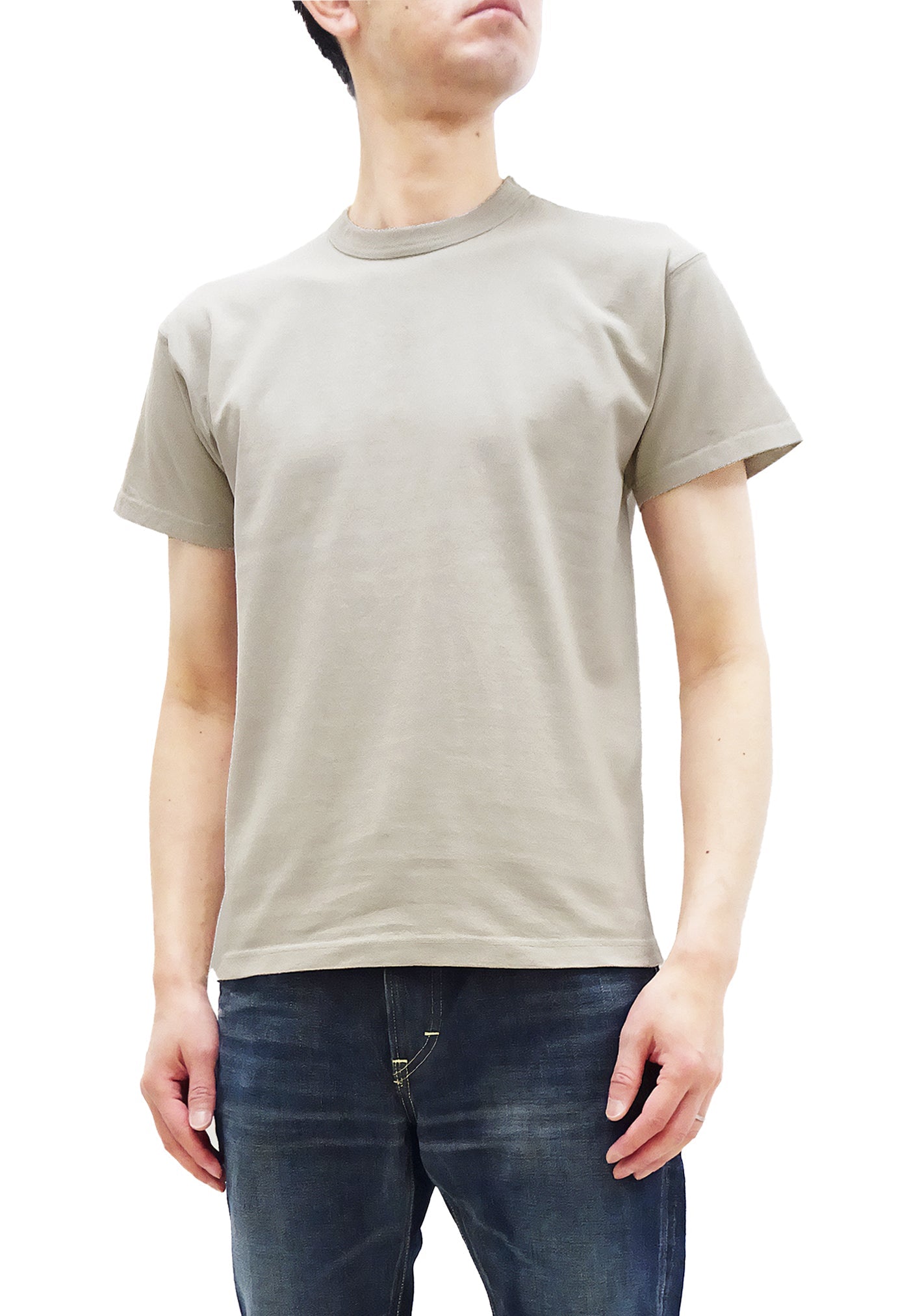 TOYS McCOY Plain T-Shirt Men's Garment-Dyed Heavyweight Short Sleeve Loopwheel Solid Color Tee TMC2343 040 Faded-Sand-Beige
