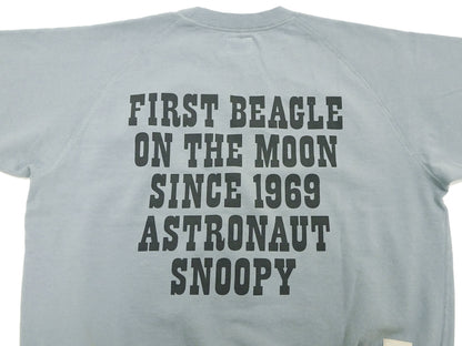 TOYS McCOY Short Sleeve Sweatshirt Men's Astronaut Snoopy Graphic French Terry Fabric Tee Shirt TMC2421 110 Faded-Saxe-Grey