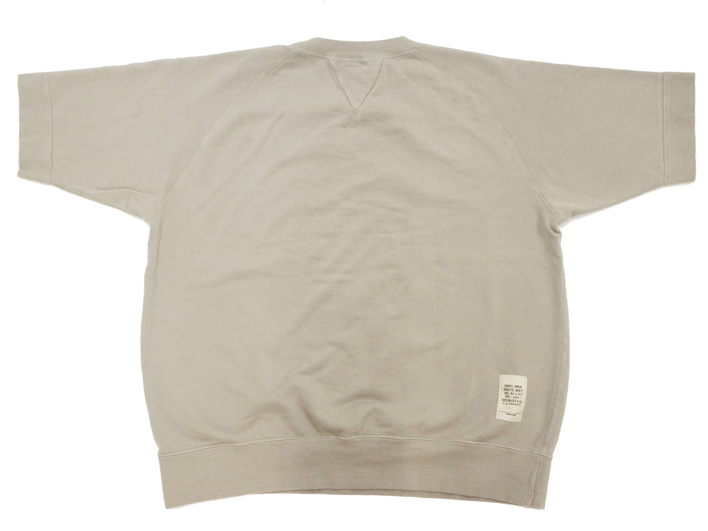 TOYS McCOY Plain Short Sleeve Sweatshirt Men's Solid Color Garment-dyed French Terry Fabric Tee Shirt TMC2429 041 Faded-Sand-Beige