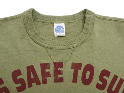 TOYS McCOY Graphic Loopwheel T-shirt Men's Short Sleeve Casper the Friendly Ghost Surfing Printed Tee TMC2504 Garment-Dyed Finish 160 Faded-Olive