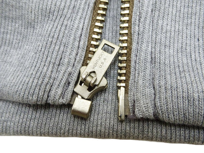 TOYS McCOY Men's Zip-Up Sweatshirt - USAAF C-2 Inspired, No Hood, Heavyweight 100% Cotton Loopwheel Fleece, Two-Tone Contrast Panel Design - Made in Japan (TMC2556 030 black and gray)