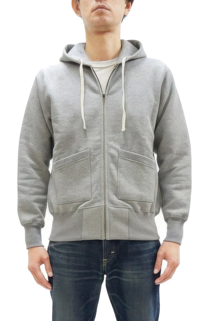 TOYS McCOY Men's Heavyweight Full Zip Hoodie - Vintage-Style Zip-Up Solid Hooded Sweatshirt TMC2567 020 Heather Gray