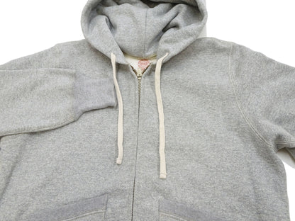 TOYS McCOY Men's Heavyweight Full Zip Hoodie - Vintage-Style Zip-Up Solid Hooded Sweatshirt TMC2567 020 Heather Gray