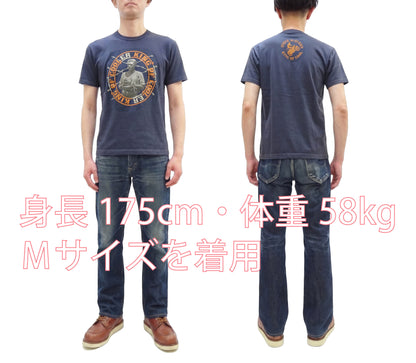 TOYS McCOY Men's Short-Sleeve Steve McQueen Graphic T-Shirt, Tubular Knit Jersey, One-Wash, Made in Japan (TMC2605 120 Muted Blue)