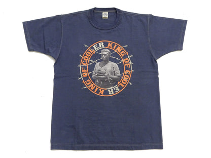 TOYS McCOY Men's Short-Sleeve Steve McQueen Graphic T-Shirt, Tubular Knit Jersey, One-Wash, Made in Japan (TMC2605 120 Muted Blue)