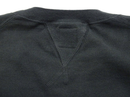 TOYS McCOY Men's Short Sleeve Raglan Sweatshirt, Garment-Dyed Loopback French Terry, V-Gusset Crewneck, Made in Japan (TMC2612 030 Garment-Dyed Washed Black)