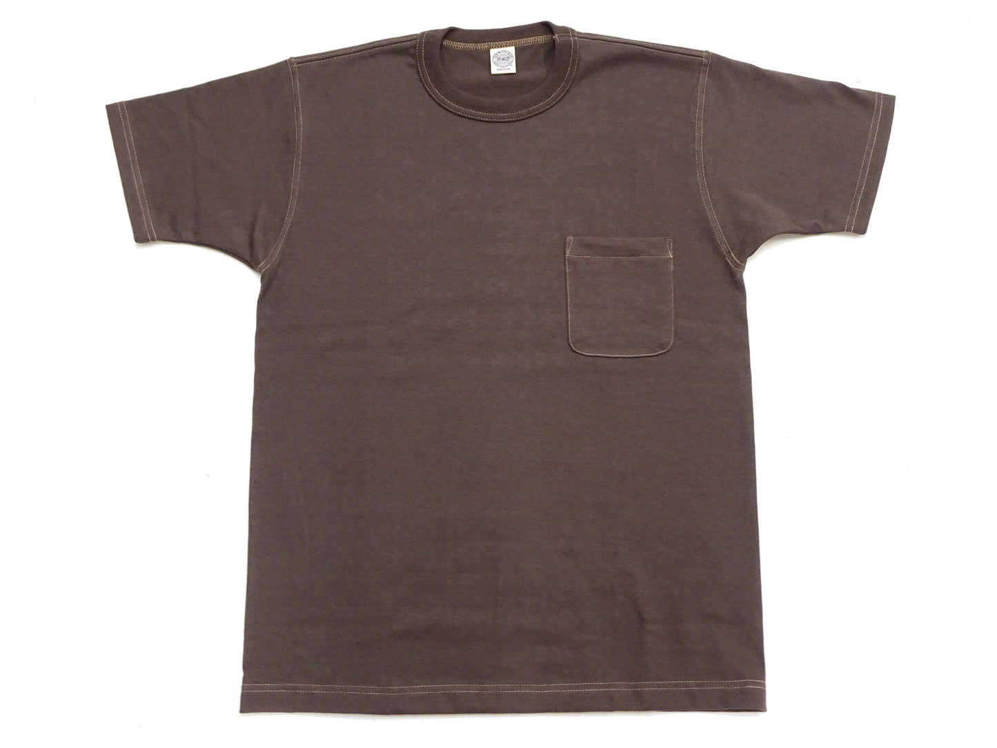 TOYS McCOY Men's Plain Short Sleeve Pocket T-Shirt - Steve McQueen Inspired, Tubular Knit Jersey, Unwashed, Made in Japan (TMC2615 021 Muted Charcoal)