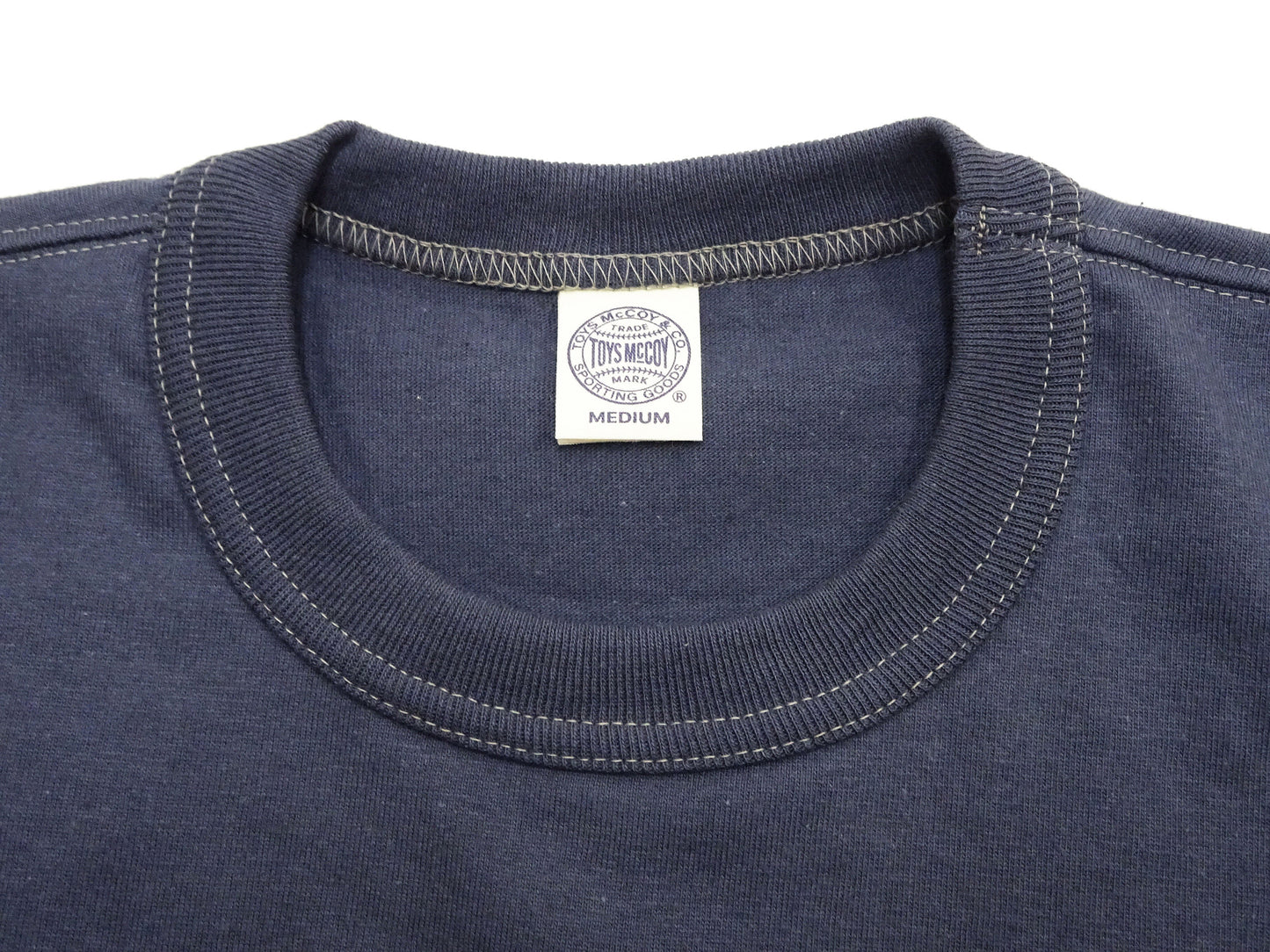 TOYS McCOY Men's Plain Short Sleeve Pocket T-Shirt - Steve McQueen Inspired, Tubular Knit Jersey, Unwashed, Made in Japan (TMC2615 120 Muted Blue)